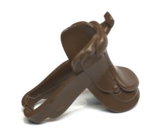 PLAYMOBIL WESTERN - Selle de Cowboy Marron Foncé Cheval Après 2011