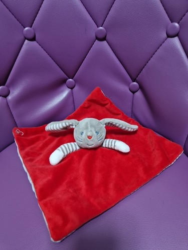 Doudou plat lapin rouge obaibi - doudou,