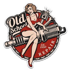 Rétro Vintage, Étiquette Old School Ace Culte Rockabilly Style Bobber Route - 22