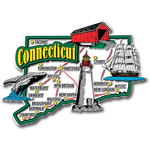 Connecticut jumbo state magnet - jumbo,