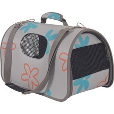 Panier de transport Flower L gris pour chat ou petit chien max 8 kg