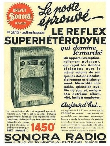 Publicite sonora reflex - sonora,
