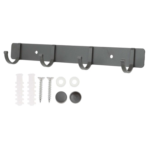 Grey wall coat rack hooks - grey, 4