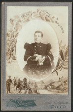 PHOTO D'ATELIER 1900:SOLDAT FRANCAIS -1er REGT DU GENIE-16,5 cm x 10,5 cm