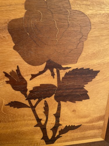 Vtg inlay wood art handmade - art, by
