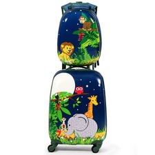 Valise Enfant+ Sac à Dos Bagage Trolley à Roulettes pour Enfant Motif Animaux I