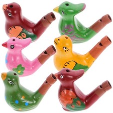  Lot de 6 sifflets pour oiseaux : sifflets colorés en céramique pour enfants –