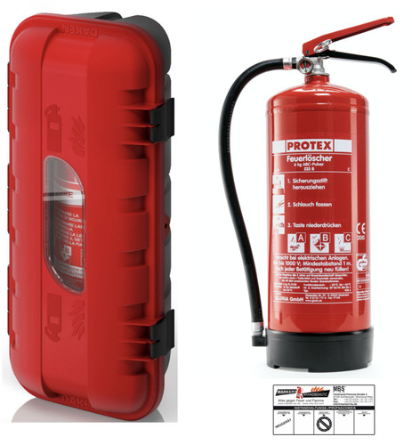 Extincteur boîte rouge noir - boîte, rouge/noir