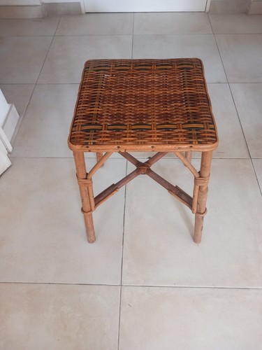 Tabouret rotin vintage - rotin,