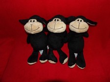 Lot de  3 Peluche Doudou Mouton Noir Beige KINDER FERRERO