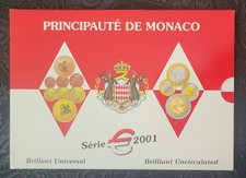 Monaco, Rainier III, Coffret 1c. à 2€, BU, 2001, MDP, FDC
