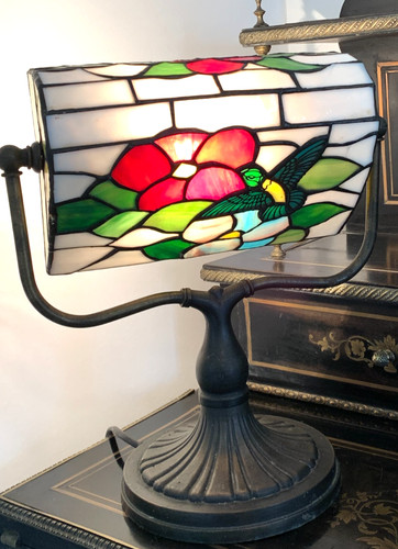 Lampe vitrail verre vintage - en,