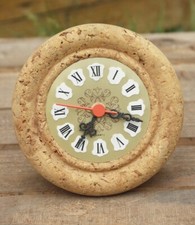 Pendulette horloge de table en liège à quartz vintage ancienne pendule à poser