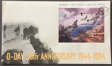 Fdc guernesey day 50ème - guernesey, d-day