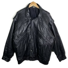 Blouson En Cuir Noir Vintage 80/90’s (Manches Amovibles)