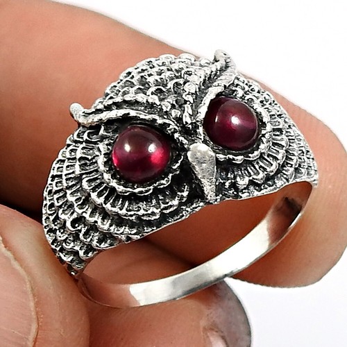 Bague hibou taille grenat - bague,