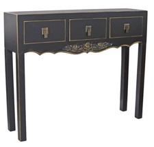 Console de Table Chinois Buffet Console Commode Noir Console en Bois Vintage