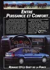 PUBLICITE ADVERTISING  1984   RENAULT 19   la voiture entre puissance & confort
