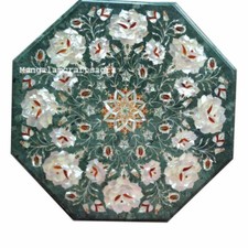 Table D'Angle En Marbre Vert