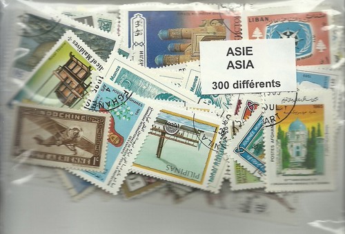 Lot 300 timbres asie - de,