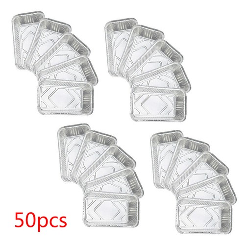 50x 850ml aluminum foil grill - aluminum,