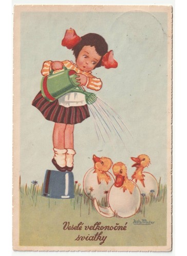 Carte postale ancienne pasqua - postale,