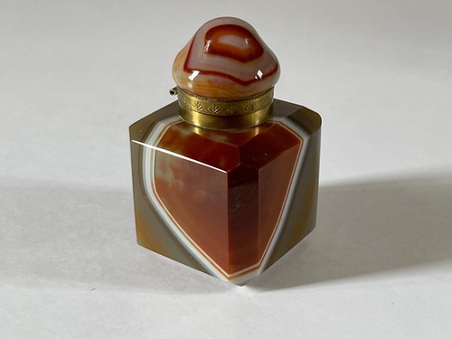 Encrier ancien agate - agate, pierre