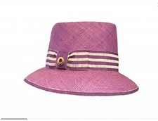 Superbe Et Authentique Chapeau Panama Paille Mauve Loro Piana S Tbe 