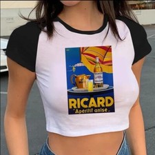 Ricard T Shirt Femme Haut Court Vetement Été Aperitif Modèle Et Taille Au Choix 