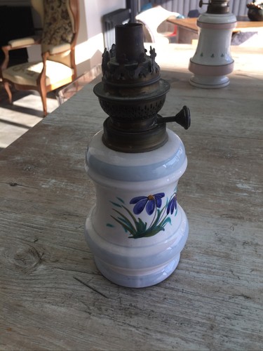 Ancienne lampe petrole motif - lampe,