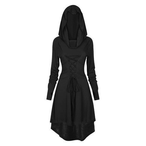 Robe noir medievale femme - xl,