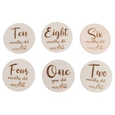 6pcs en bois bébé mensuel