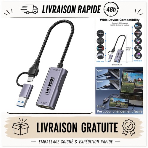 Carte capture hdmi usb et - usb, a