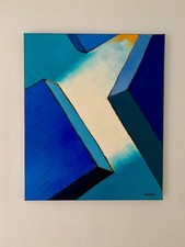 Tableau Abstrait contemporain  Peinture huile  Art moderne -Trompe l’œil