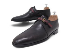 CHAUSSURES BERLUTI MOCASSINS A BOUCLE 8.5 42.5 CUIR PATINE BICOLORE SHOES 2380€