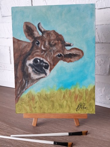 Peinture vache ferme - de,