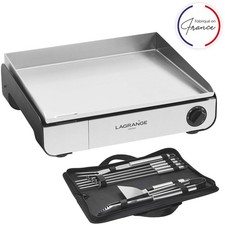 Plancha électrique LAGRANGE Pro 50M noir à poser, 50x40 cm + kit d'accessoires