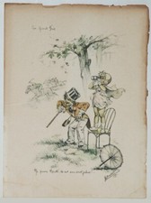 Gravure  'Ma pauvre Nénette tes cent sous sont fichus!...' Germaine Bouret 1929;