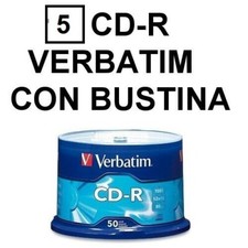 5 Cd-R 700 MB Verbatim 700MB Vierges Vide Avec Sachets Avec Visière