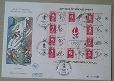 Enveloppe 1er Jour 1992 Gd Ft Bloc feuillet XVIè Jeux Olympiques  Albertville