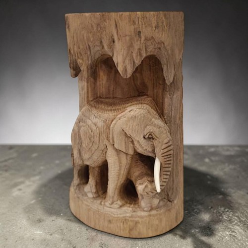 éléphant bois sculpture sur - bois,