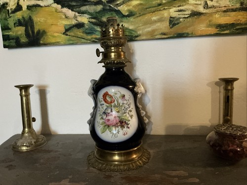 Lampe petrole porcelaine - petrole,
