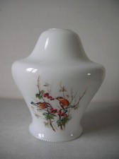 Ancien abat jour lustre globe suspension verre décor oiseau fleur années 1960/70