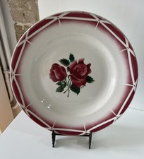 Digoin Sarreguemines ancien plat de service rond modèle Cibon deo cuisine roses