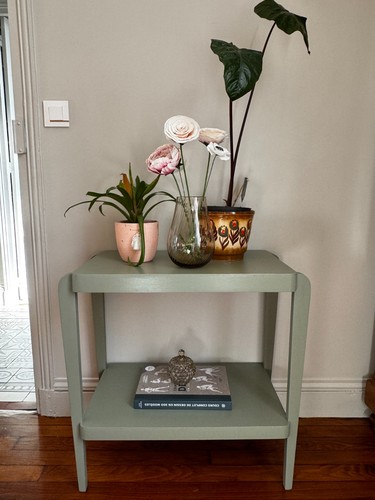 Table appoint relookée - d'appoint,