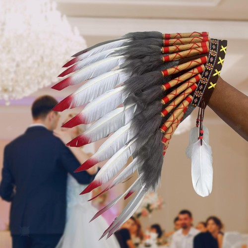 Coiffe indienne plumes - indienne, en
