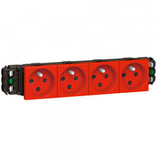 Legrand 77324 - Prise Quadruple MOSAIC détrompée ROUGE pour GOULOTTE DLP