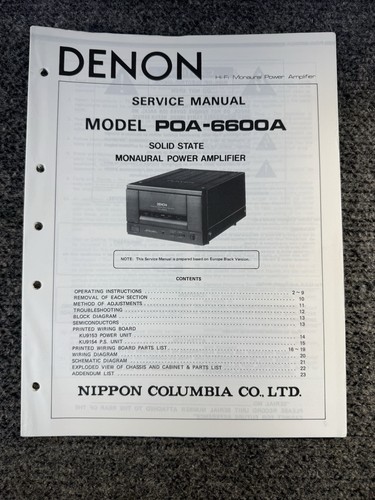 Denon poa 6600a solid state - denon, poa-6600a