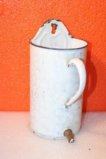 POT BROC FONTAINE A LAVEMENT TOLE EMAILLEE BLANC / BLEU