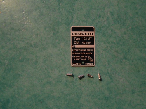 Plaque mines peugeot 102mt - mines,